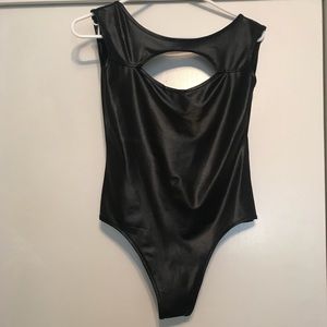 Reposh. Black faux leather one piece